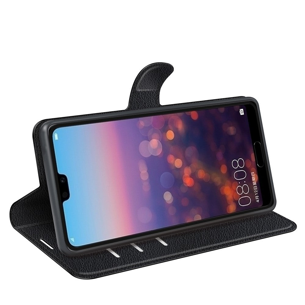 Huawei P20 Litchy Texture Plånboksfodral i Läder med mobiltillbehör