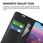 Huawei P20 Litchy Texture Plånboksfodral i Läder med mobiltillbehör