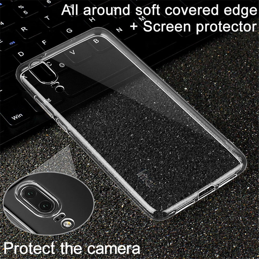 IMAK Stealth-skal med genomskinligt 0,7 mm TPU-bakstycke + skärmskydd för Huawei P20