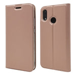 Självabsorberande stativ i läder med korthållare för mobilmobil till Huawei P20 Lite / Nova 3e