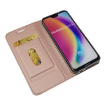 Självabsorberande stativ i läder med korthållare för mobilmobil till Huawei P20 Lite / Nova 3e