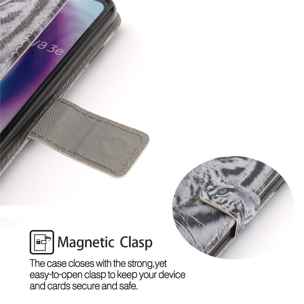 Mönstrat plånboksfodral i PU-läder för Huawei P20 Lite / Nova 3e