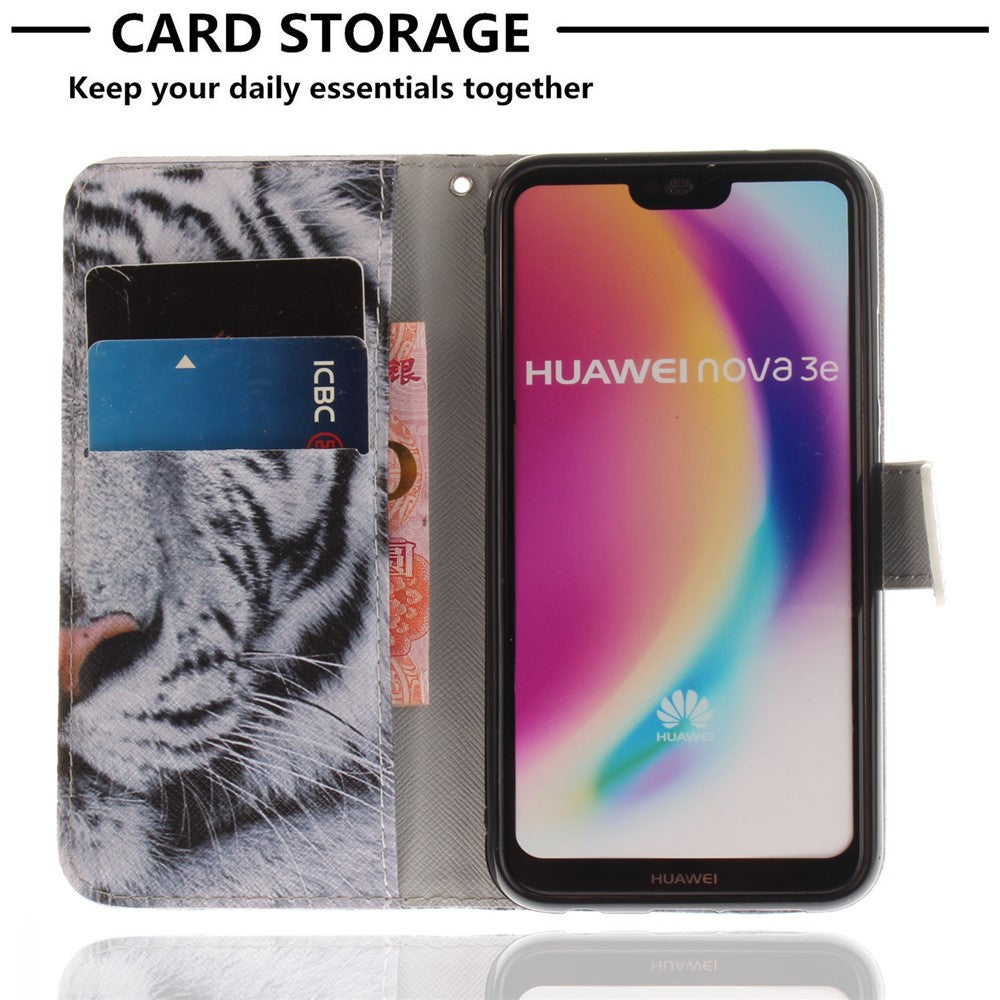 Mönstrat plånboksfodral i PU-läder för Huawei P20 Lite / Nova 3e