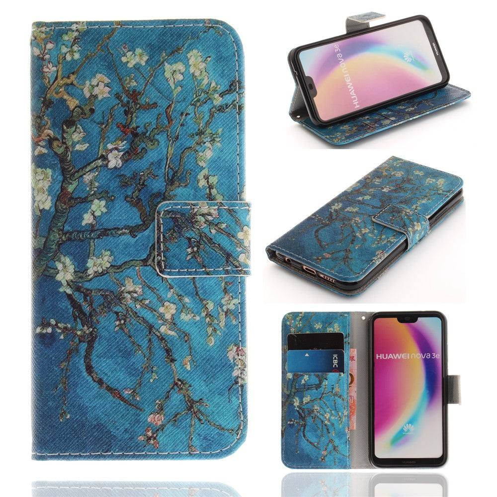 Mönstrat plånboksfodral i PU-läder för Huawei P20 Lite / Nova 3e