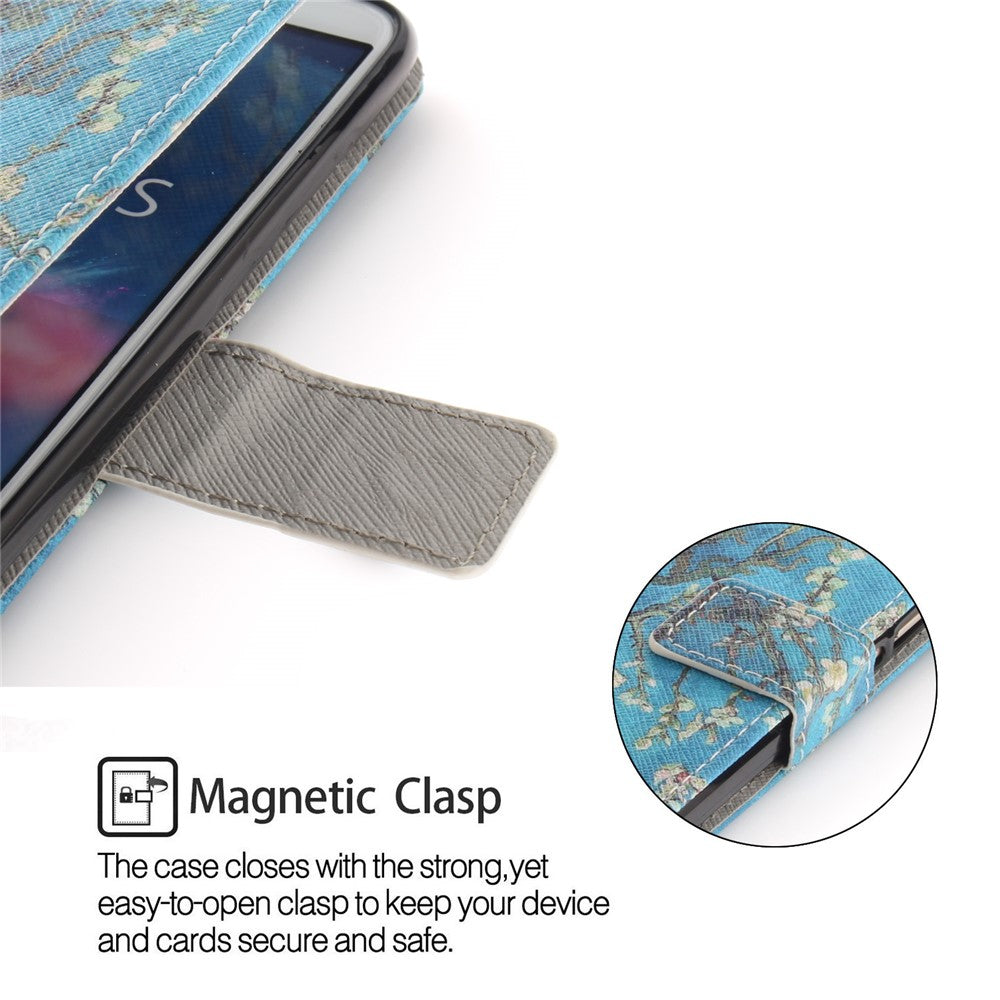 Mönstrat Plånboksfodral i PU-läder för Huawei P Smart / Enjoy 7S