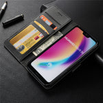 LC.IMEEKE Leather Mobile Phone Case for Huawei P20 Lite/Nova 3e with Reversible Magnetic Clasp Wallet Stand Functions