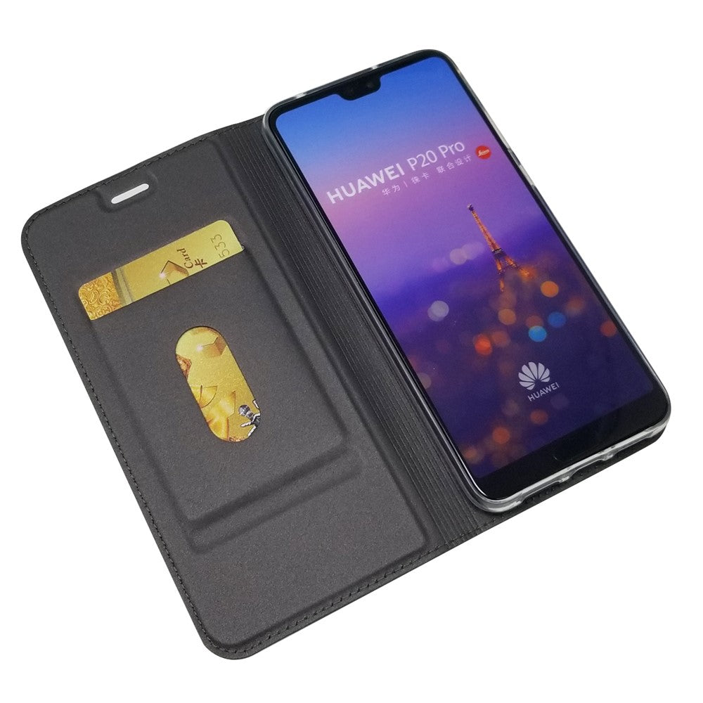 Magnetic Adsorption Leather Stand Phone Casing with Card Slot for Huawei P20 Pro
