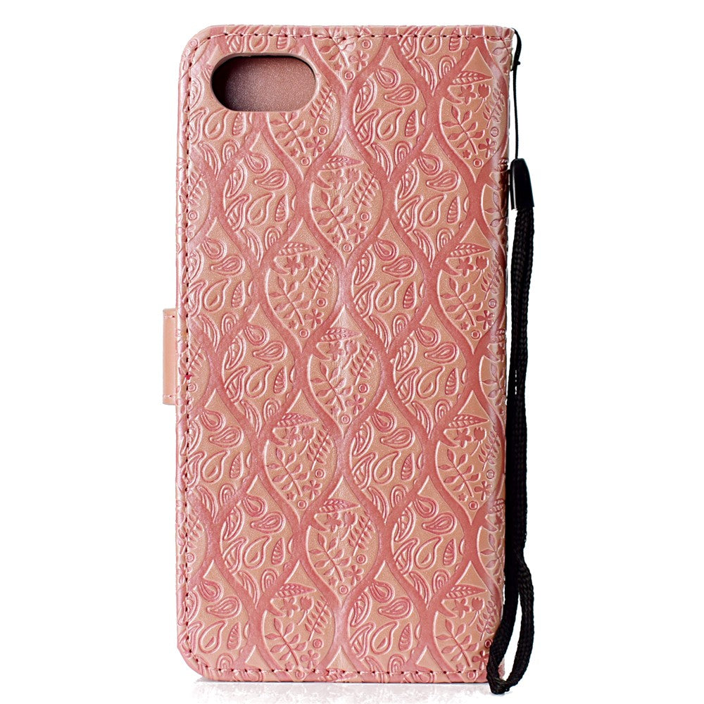 Imprint Leaf Leather Stand Wallet Phone Shell for Huawei Y5 (2018) / Y5 Prime (2018) / Honor 7s / Play 7