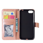 Imprint Leaf Leather Stand Wallet Phone Shell for Huawei Y5 (2018) / Y5 Prime (2018) / Honor 7s / Play 7