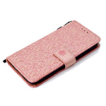 Imprint Leaf Leather Stand Wallet Phone Shell for Huawei Y5 (2018) / Y5 Prime (2018) / Honor 7s / Play 7