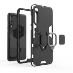 Finger Ring Kickstand PC + TPU Hybrid Mobile Phone Case for Huawei P20 Pro