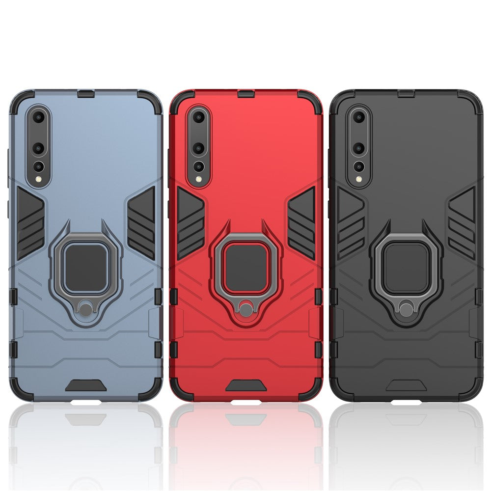 Finger Ring Kickstand PC + TPU Hybrid Mobile Phone Case for Huawei P20 Pro