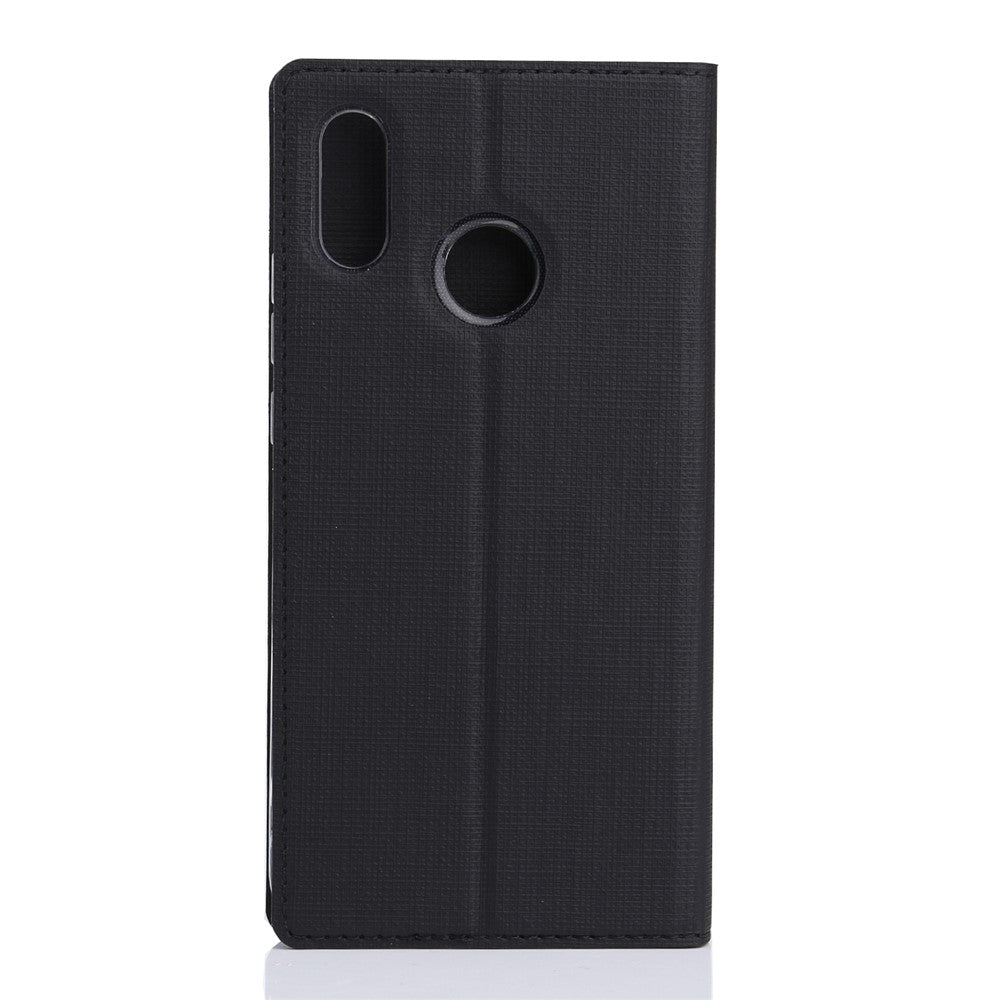 VILI DMX Cross Texture Card Holder Leather Stand Cover for Huawei P Smart+ /nova 3i