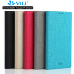 VILI DMX Cross Texture Card Holder Leather Stand Cover for Huawei P Smart+ /nova 3i