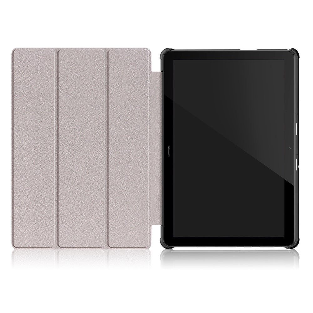 PU Leather Tri-fold Stand Tablet Flip Protective Casing for Huawei Mediapad T5 10