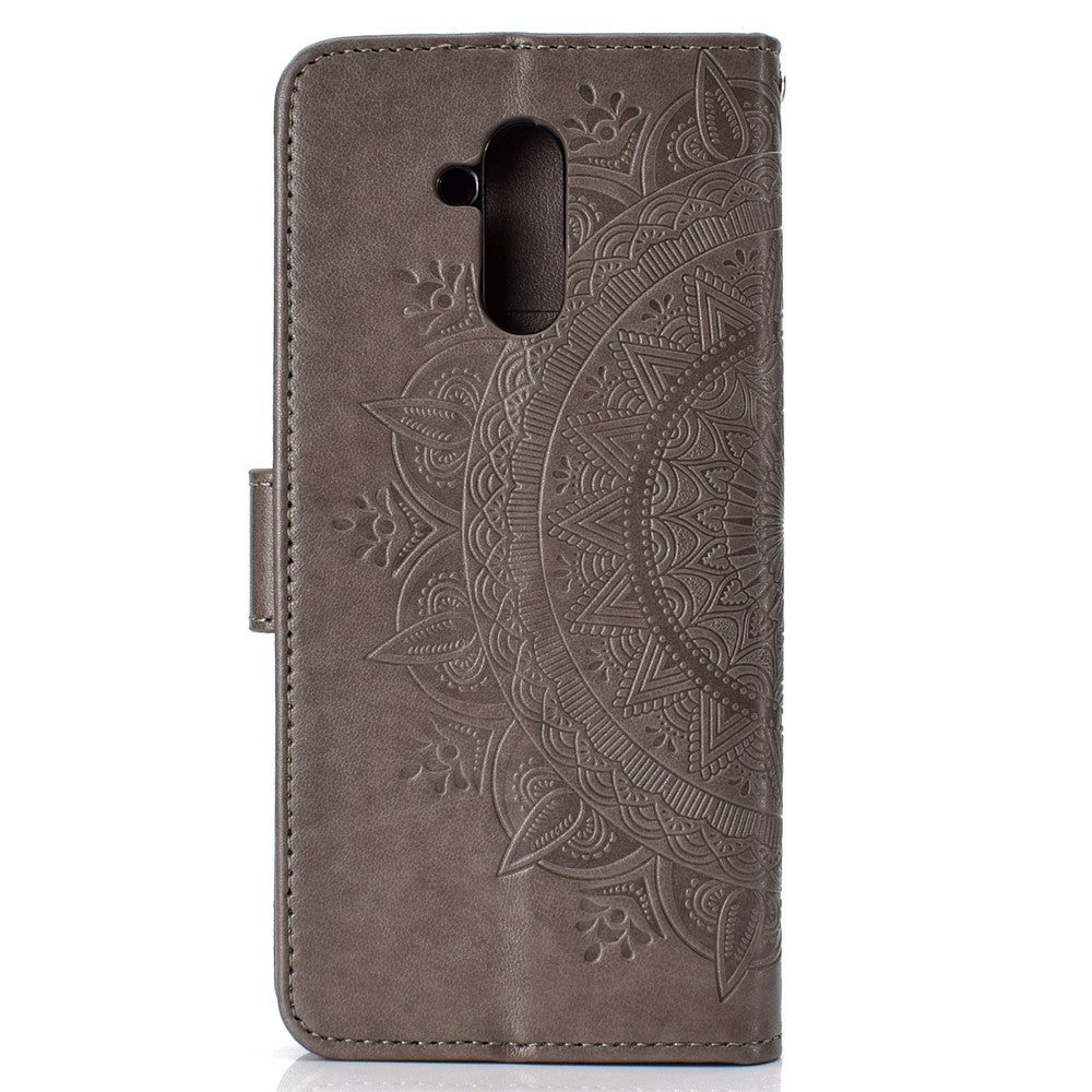 Läderfodral med plånboksfodral och totemmönster till Huawei Mate 20 Lite