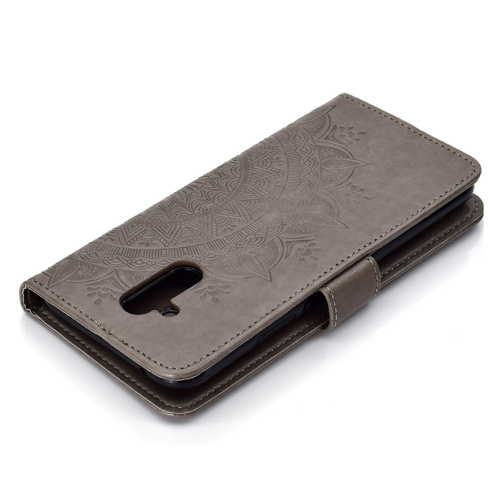 Läderfodral med plånboksfodral och totemmönster till Huawei Mate 20 Lite
