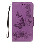 Imprint Butterfly Flower Wallet Leather Magnetic Case for Huawei Mate 20 Lite / Maimang 7