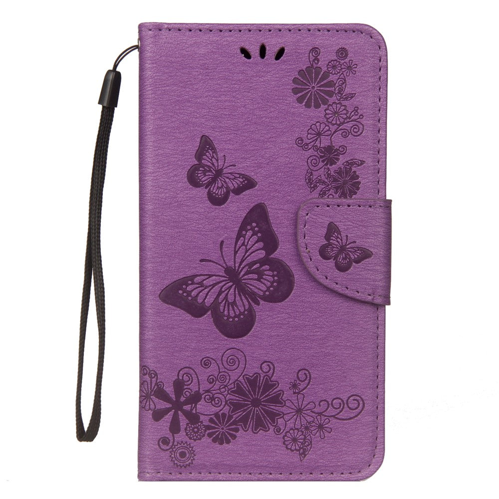 Imprint Butterfly Flower Wallet Leather Magnetic Case for Huawei Mate 20 Lite / Maimang 7