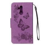 Imprint Butterfly Flower Wallet Leather Magnetic Case for Huawei Mate 20 Lite / Maimang 7