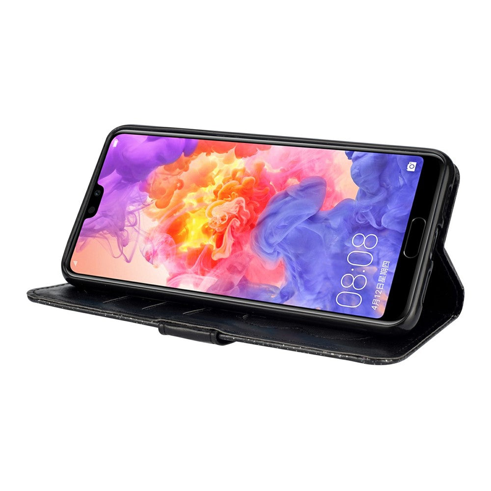 Flash Powder Läderfodral med Blixtlås och Rem till Huawei P20 Pro