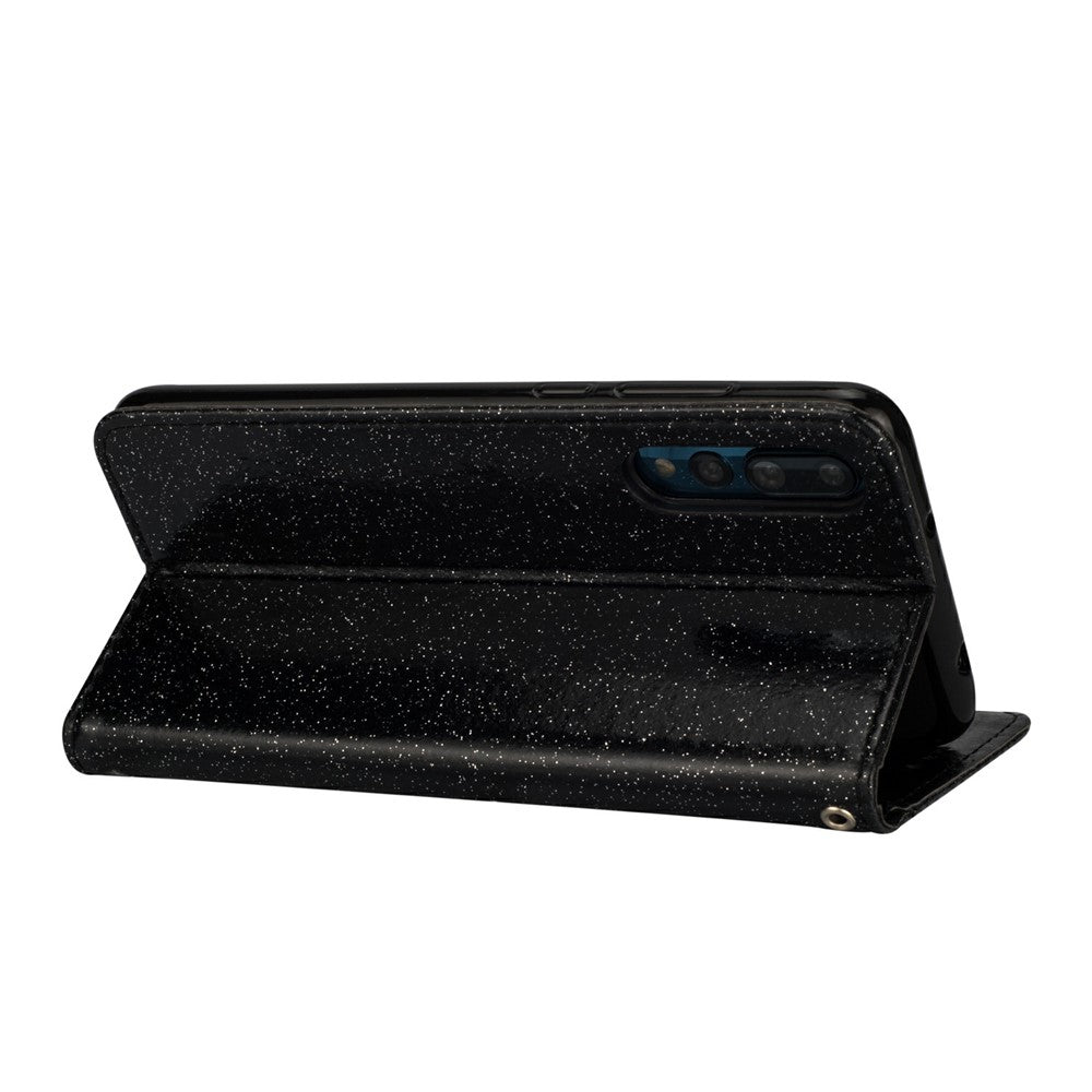 Flash Powder Läderfodral med Blixtlås och Rem till Huawei P20 Pro