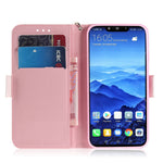Ljuspunktsdekor Mönstrat Plånboksställ PU-läder mobilskal för Huawei Mate 20 Lite
