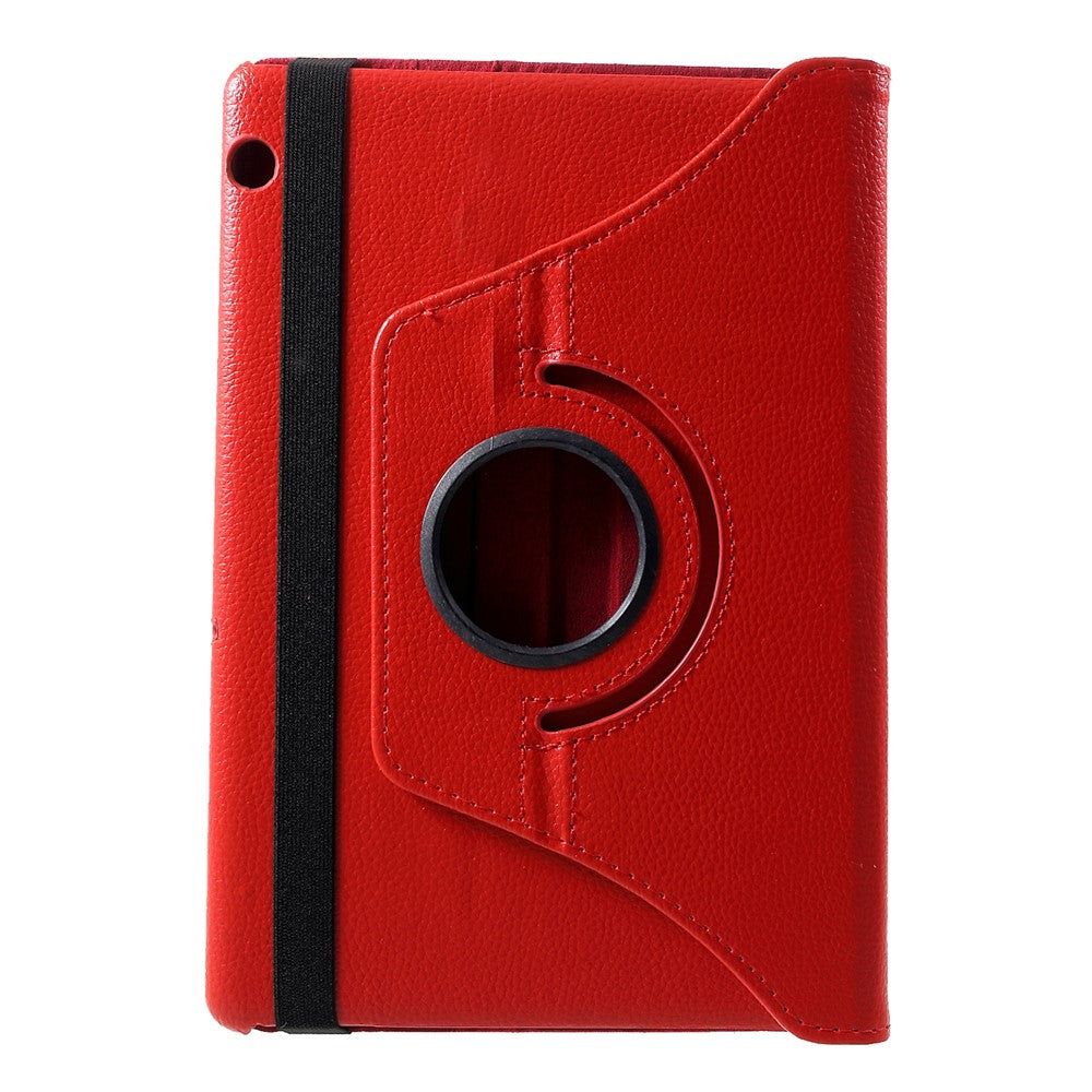 Litchi Skin Leather Shell Cover Case with 360-Degree Rotating Stand for Huawei Mediapad T5 10