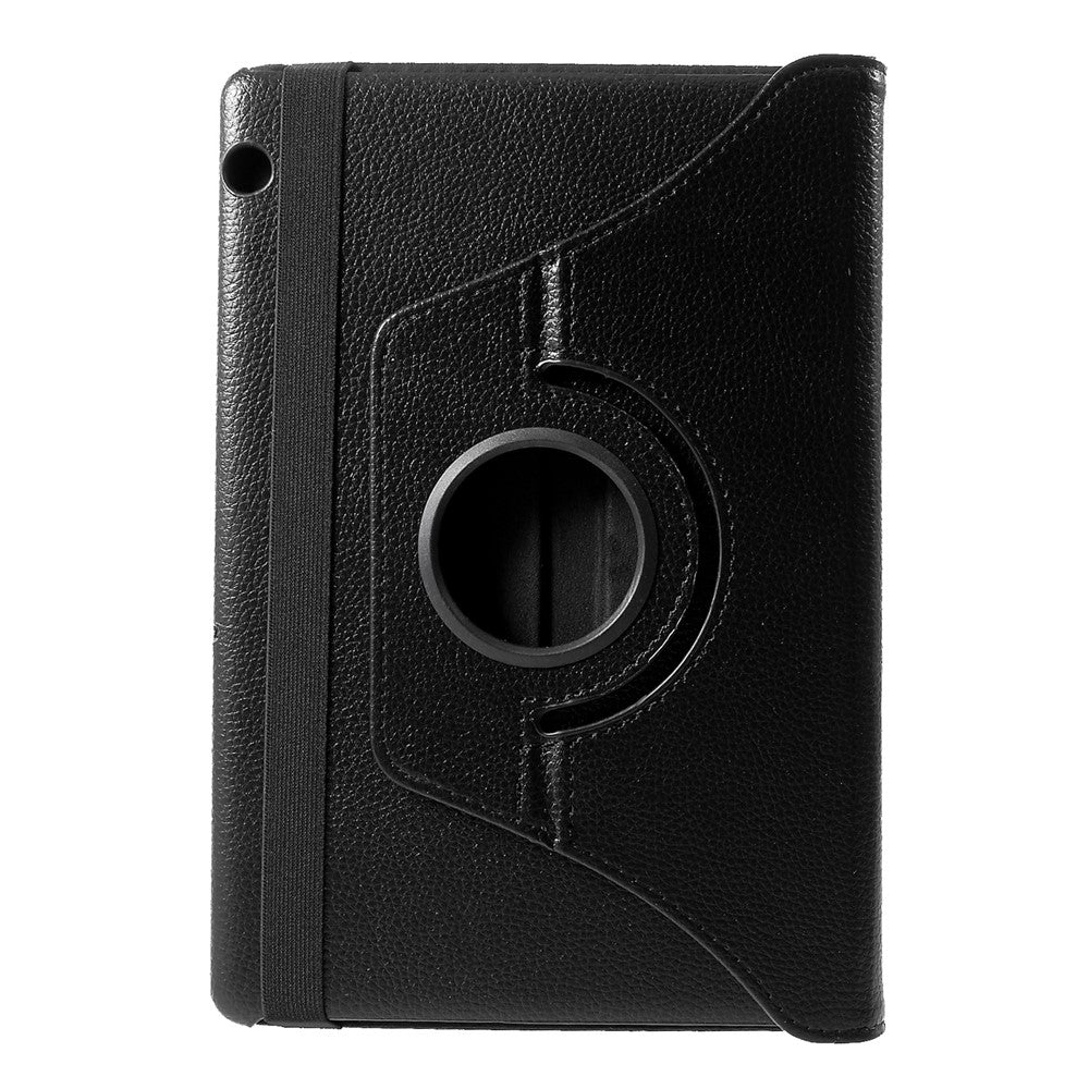 Litchi Skin Leather Shell Cover Case with 360-Degree Rotating Stand for Huawei Mediapad T5 10