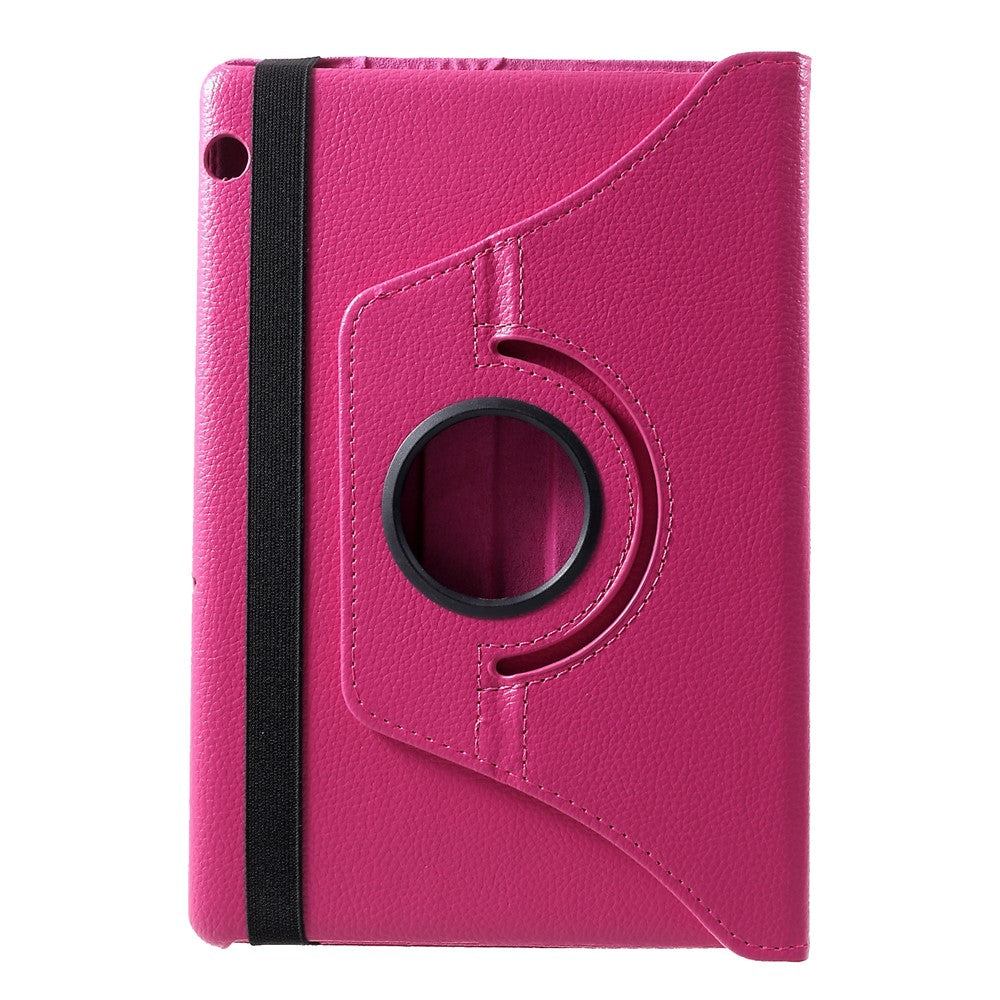 Litchi Skin Leather Shell Cover Case with 360-Degree Rotating Stand for Huawei Mediapad T5 10