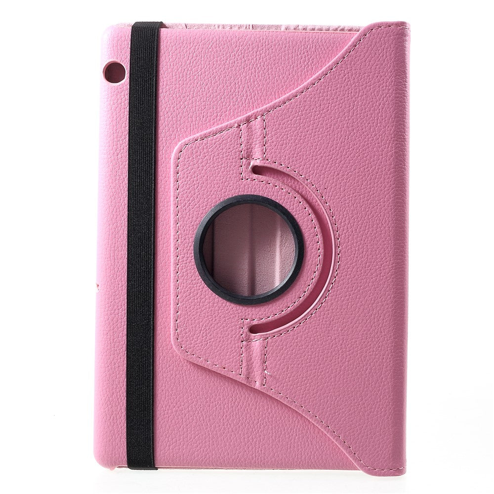 Litchi Skin Leather Shell Cover Case with 360-Degree Rotating Stand for Huawei Mediapad T5 10