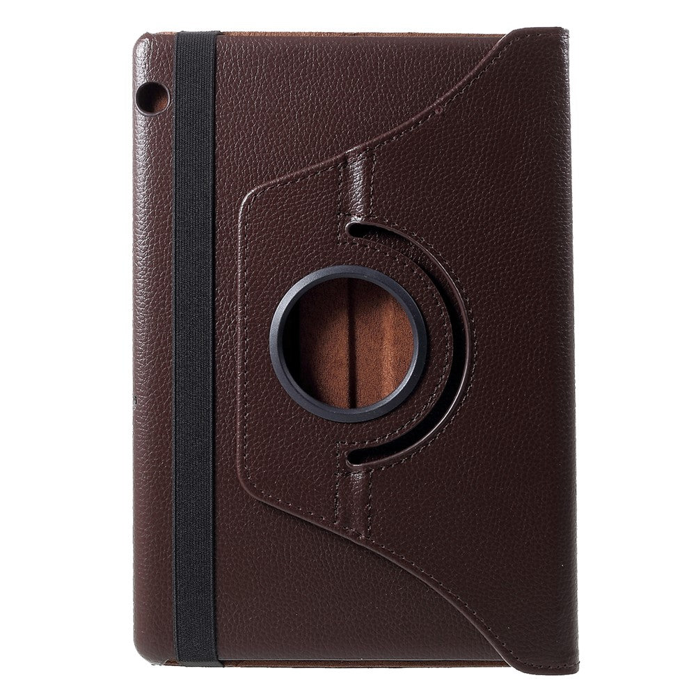 Litchi Skin Leather Shell Cover Case with 360-Degree Rotating Stand for Huawei Mediapad T5 10