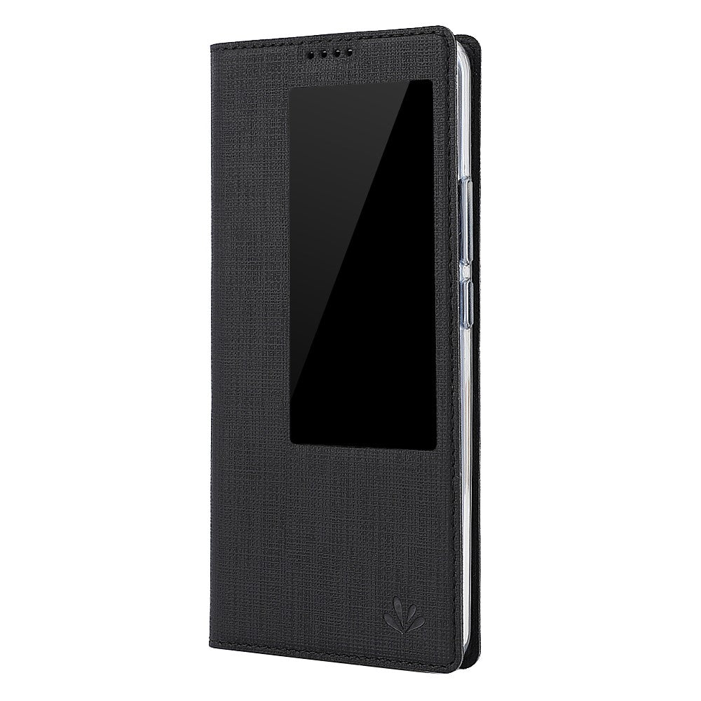 VILI DMX Window View Cross Texture Leather Stand Cover for Huawei Mate 20 Pro
