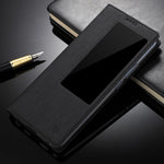 VILI DMX Window View Cross Texture Leather Stand Cover for Huawei Mate 20 Pro