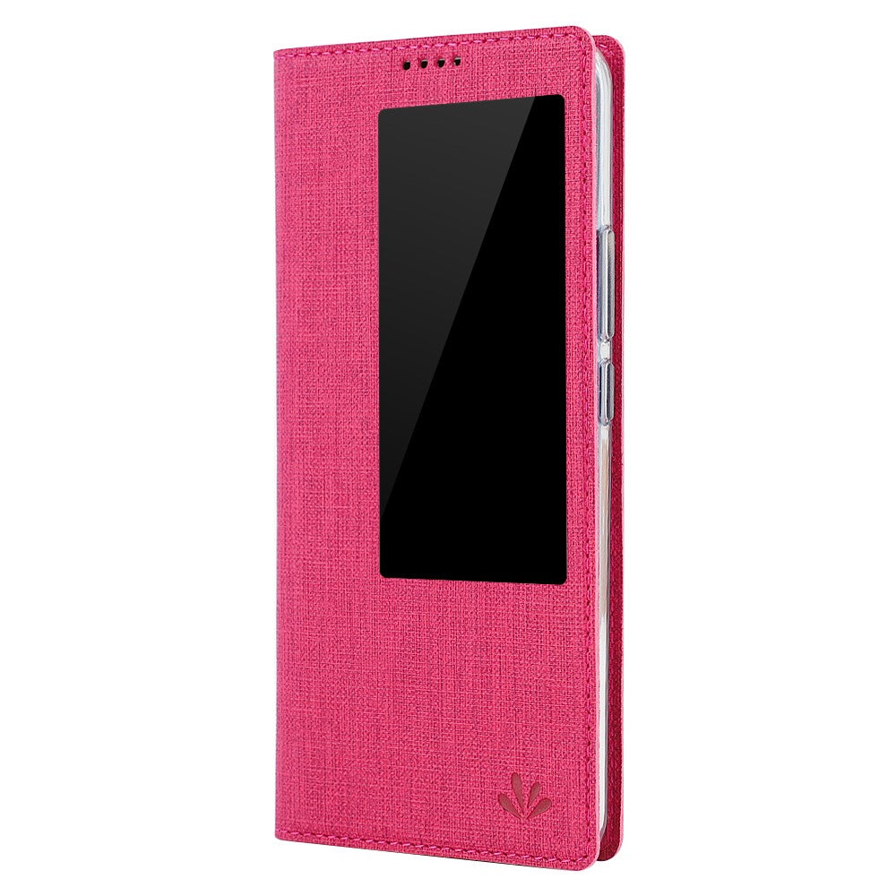VILI DMX Window View Cross Texture Leather Stand Cover for Huawei Mate 20 Pro