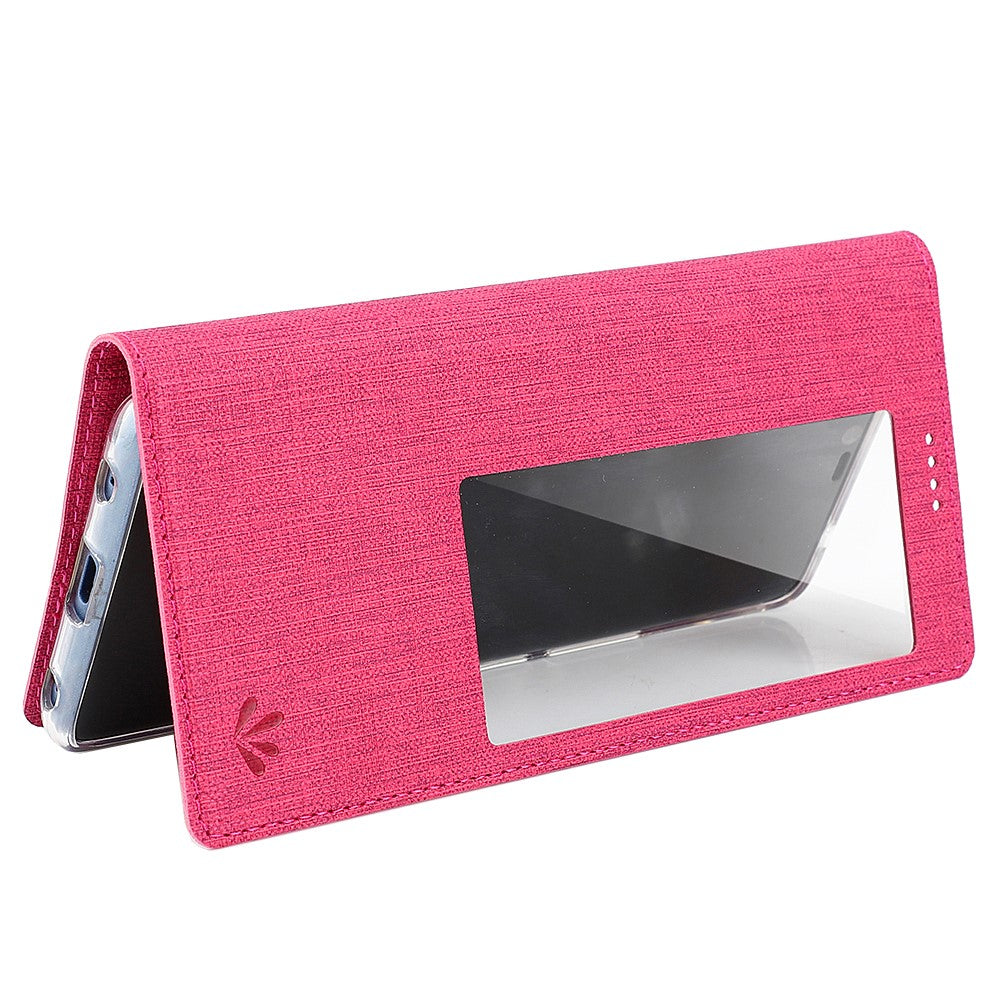 VILI DMX Window View Cross Texture Leather Stand Cover for Huawei Mate 20 Pro