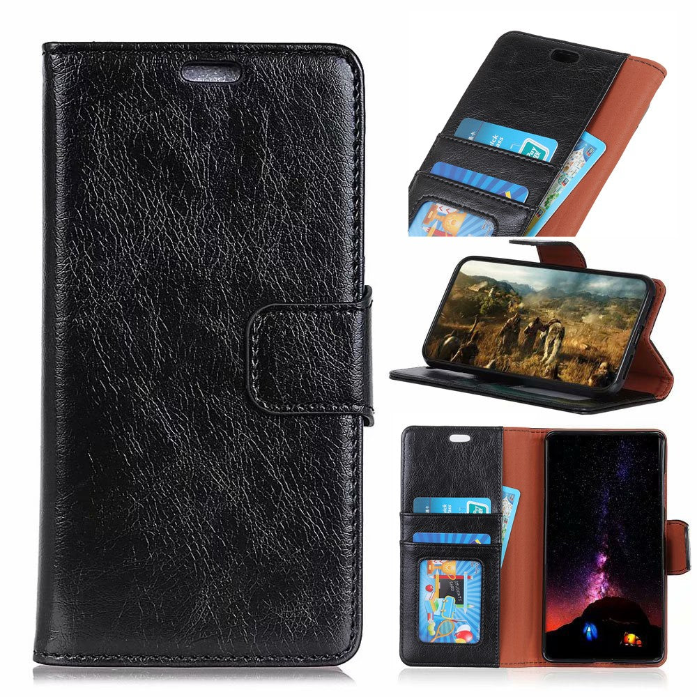 Textured Split Leather Wallet Case for Huawei Honor 10 Lite / P Smart (2019)