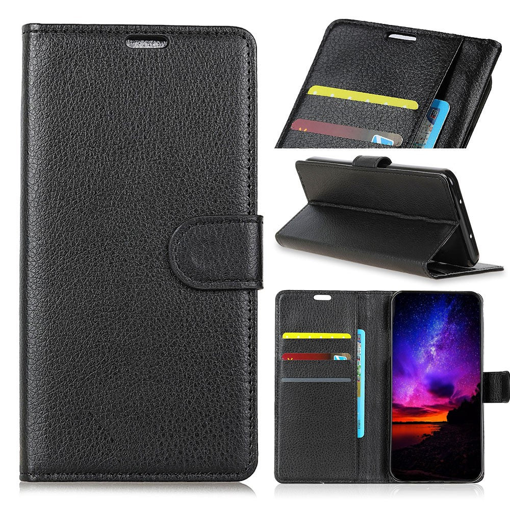 Litchi Skin Plånboksfodral i Läder till Huawei P30 Pro