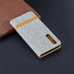Two-tone Jean Cloth PU Leather Flip Mobile Phone Case for Huawei P30