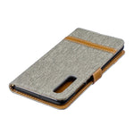 Two-tone Jean Cloth PU Leather Flip Mobile Phone Case for Huawei P30