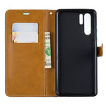 Two-tone Jean Cloth PU Leather Flip Cell Phone Case for Huawei P30 Pro