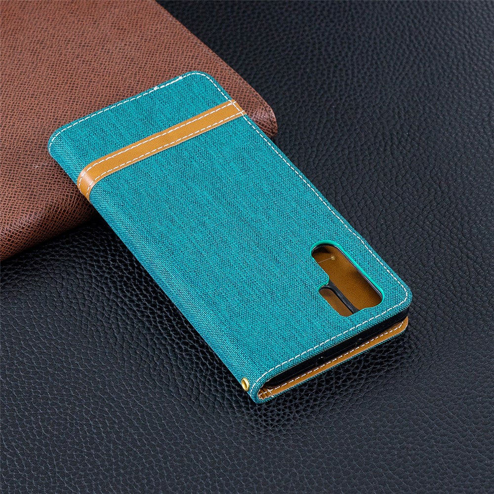Two-tone Jean Cloth PU Leather Flip Cell Phone Case for Huawei P30 Pro