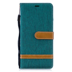 Two-tone Jean Cloth PU Leather Flip Cell Phone Case for Huawei P30 Pro