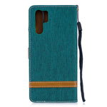 Two-tone Jean Cloth PU Leather Flip Cell Phone Case for Huawei P30 Pro
