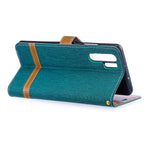Two-tone Jean Cloth PU Leather Flip Cell Phone Case for Huawei P30 Pro