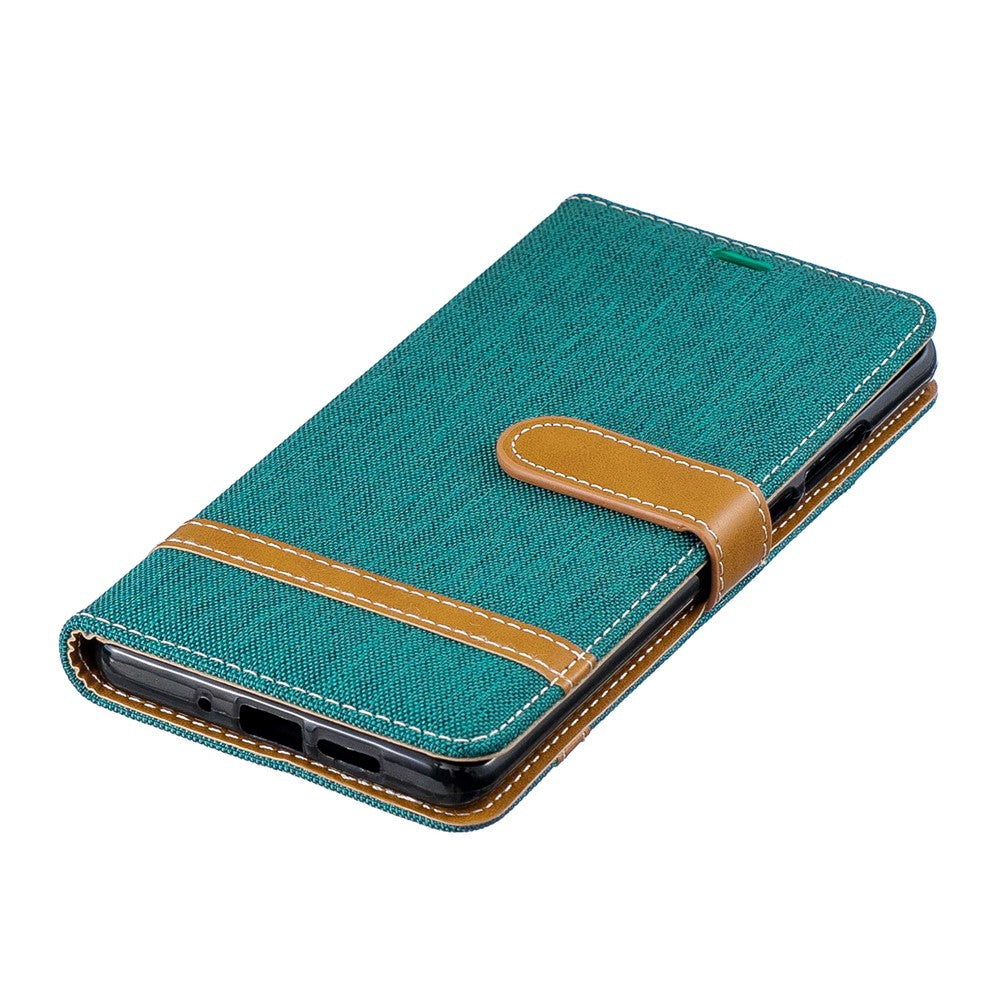 Two-tone Jean Cloth PU Leather Flip Cell Phone Case for Huawei P30 Pro