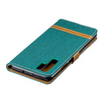 Two-tone Jean Cloth PU Leather Flip Cell Phone Case for Huawei P30 Pro