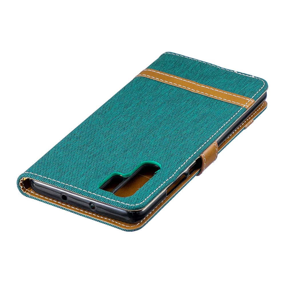 Two-tone Jean Cloth PU Leather Flip Cell Phone Case for Huawei P30 Pro