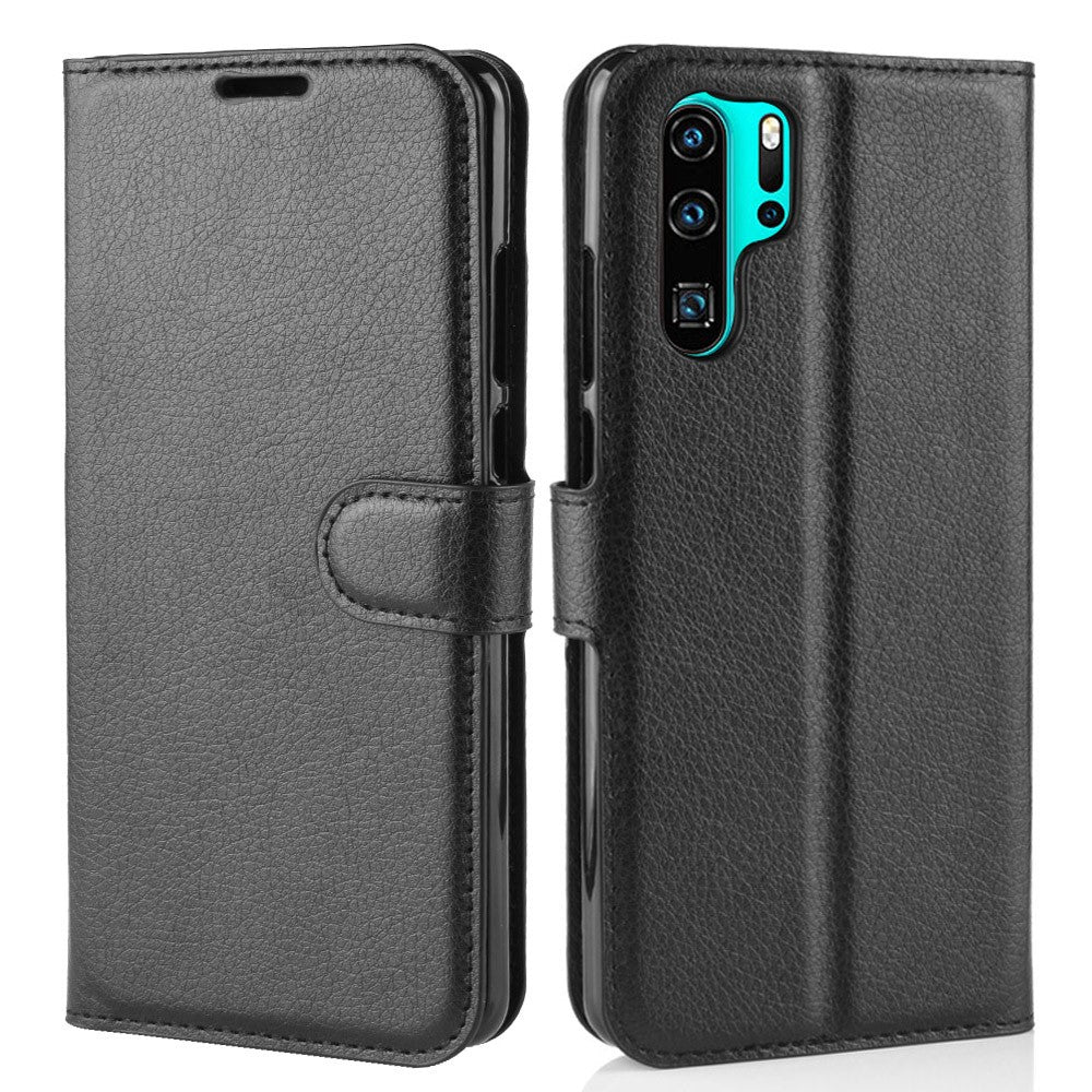 Litchi Texture Wallet Leather Mobile Phone Cover for Huawei P30 Pro Stand Phone Accessory