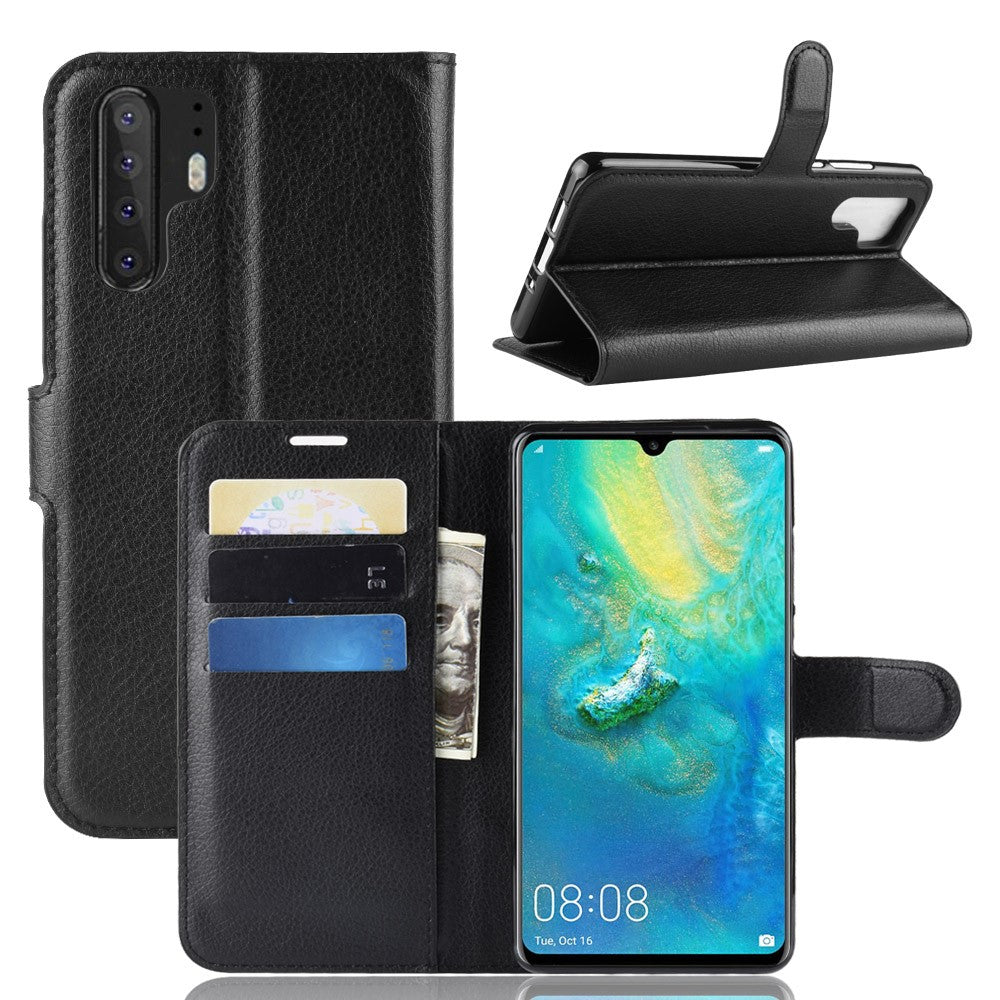 Litchi Texture Wallet Leather Mobile Phone Cover for Huawei P30 Pro Stand Phone Accessory